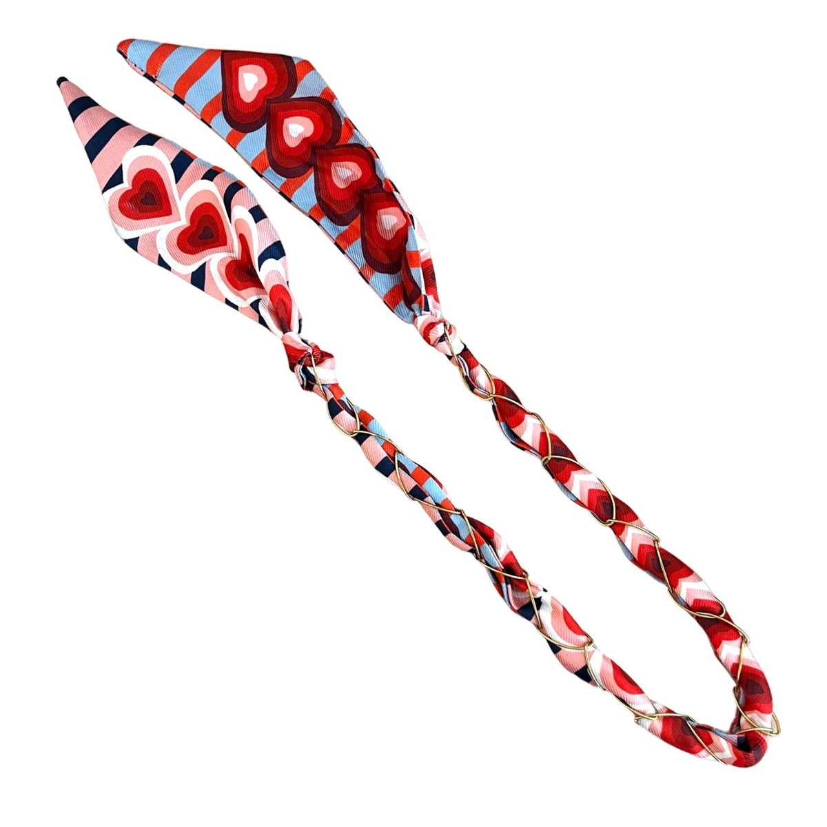 Collier foulard coeur rouge orange