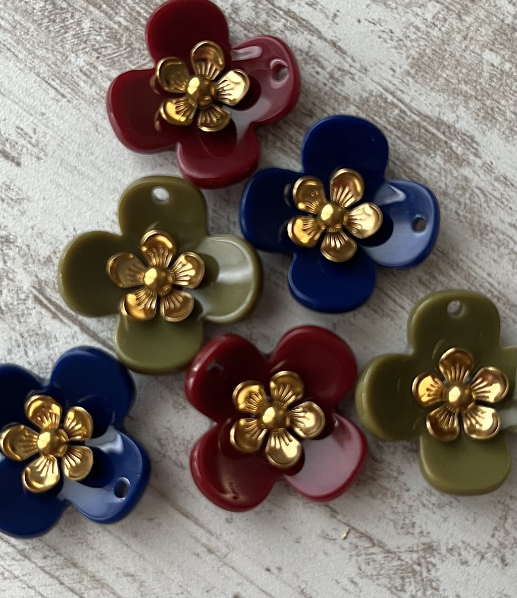 Fleurs interchangeables boucles d'oreilles AMÉLIE