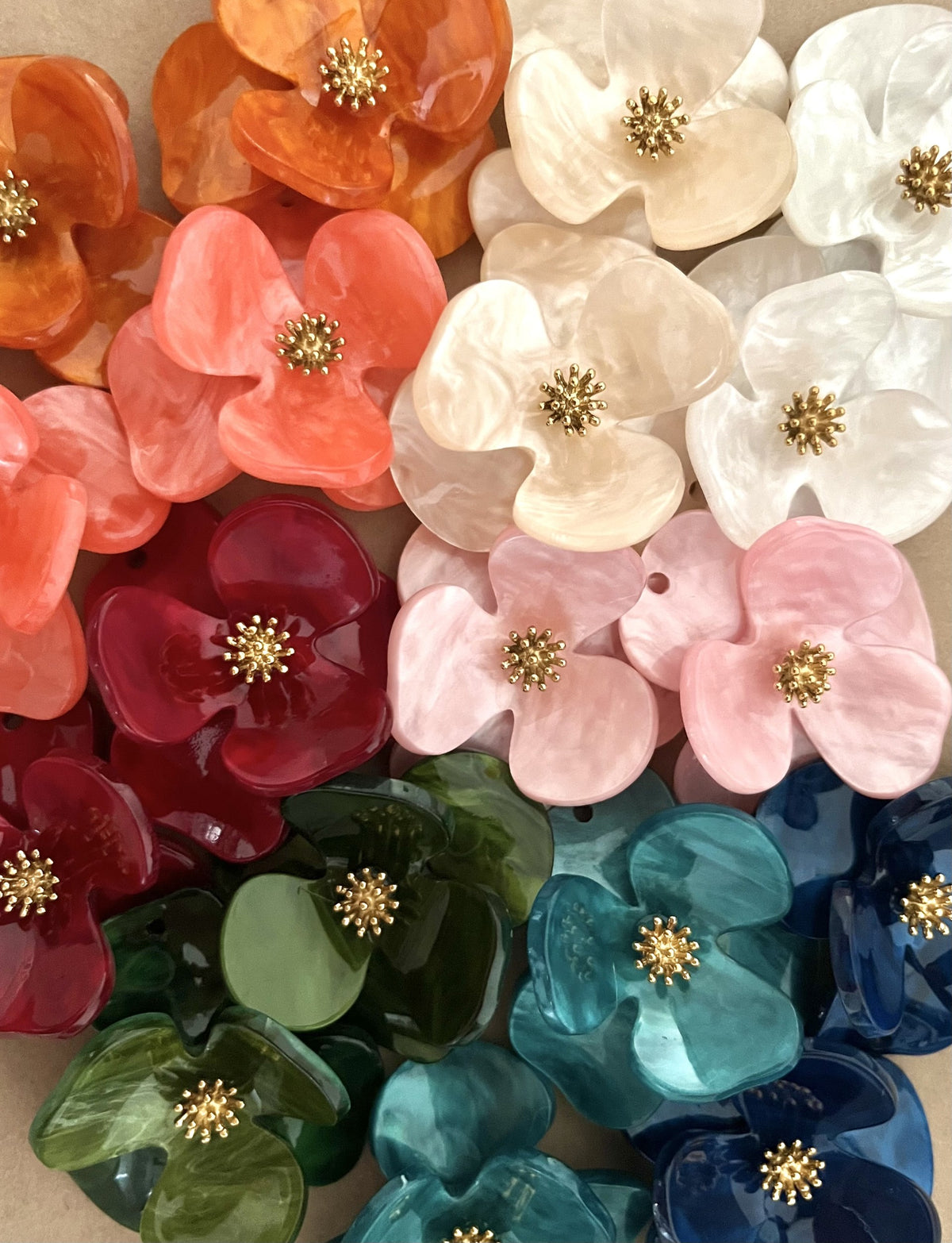 Fleurs interchangeables boucles d'oreilles CONSTANCE
