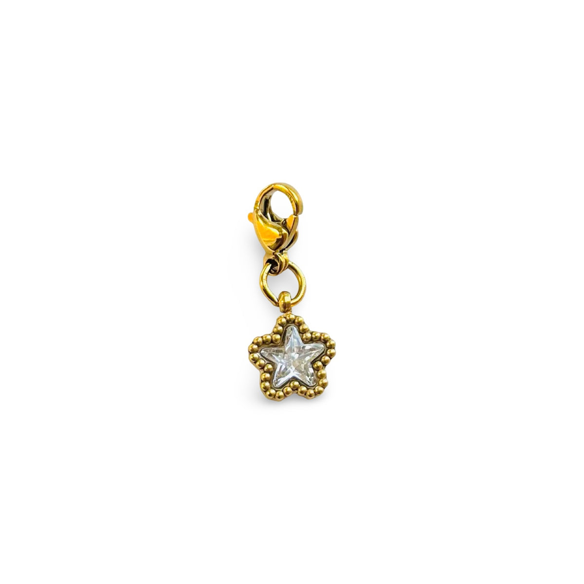 Charm étoile strass bordée d'acier